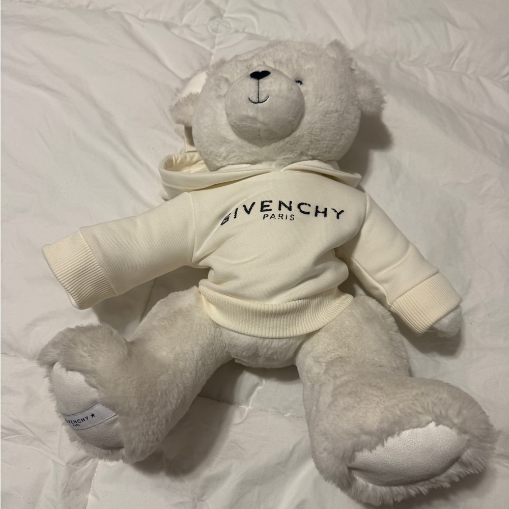 Givenchy Cream and White Plush Bear